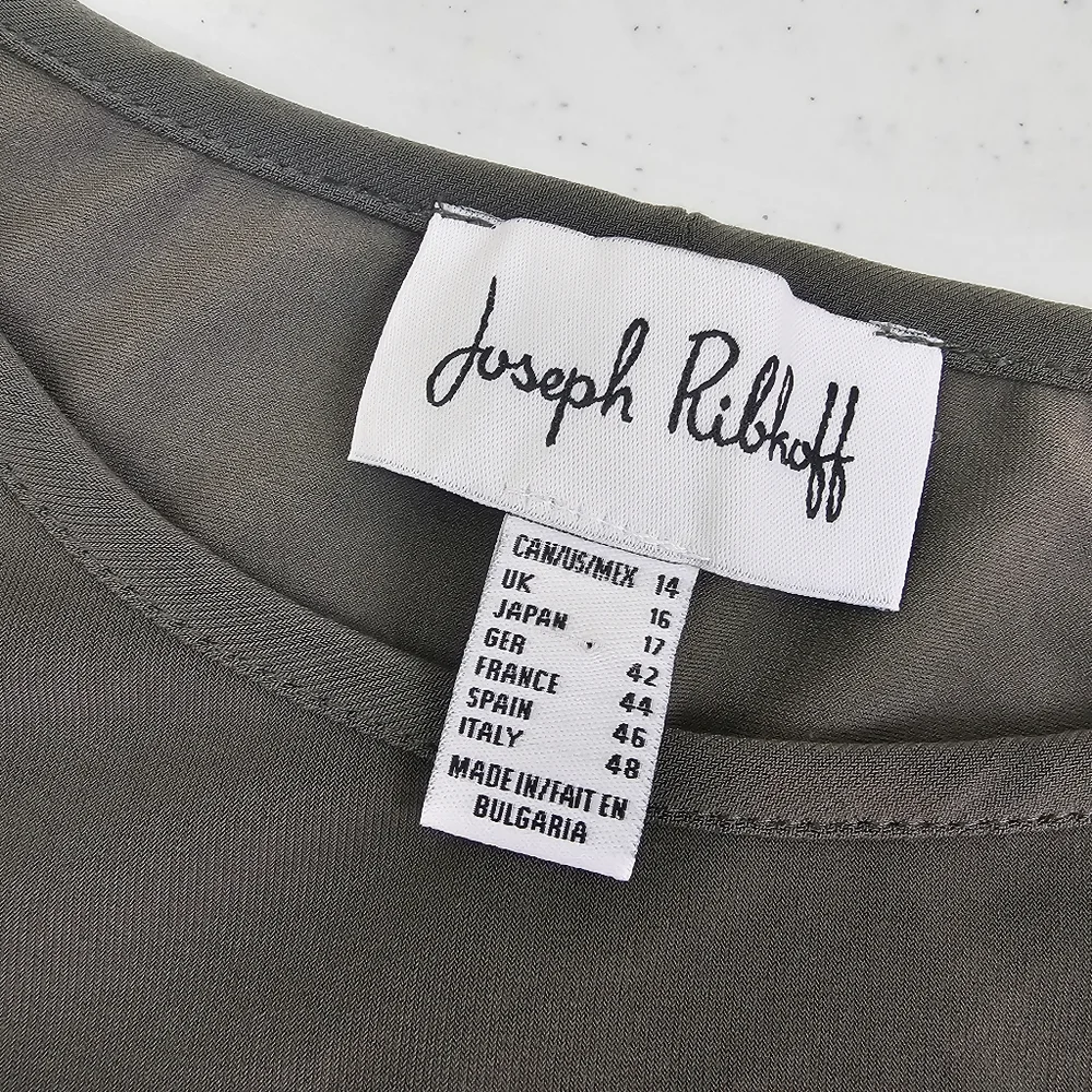 Joseph Ribkoff Women's Avocado Rhinestone Top Size 14 - Picture 5 of 7